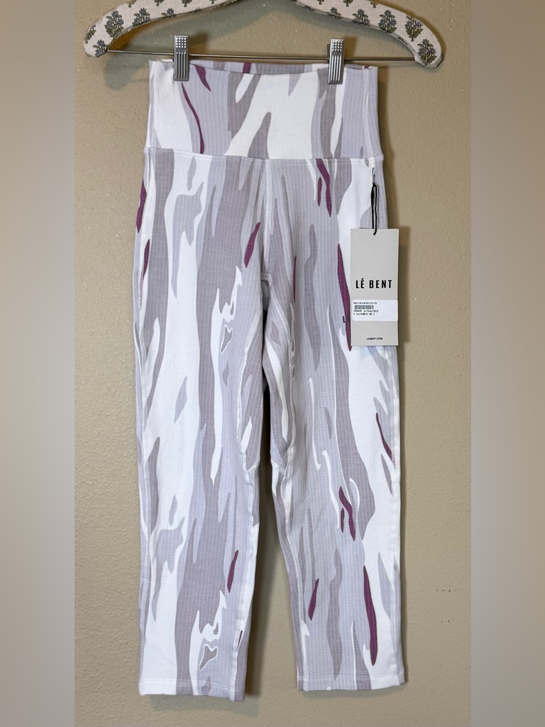 L Bent Womens Heavyweight Grid Fleece 3/4 Wool Blend Legging Nwt Small — image 2 of 8